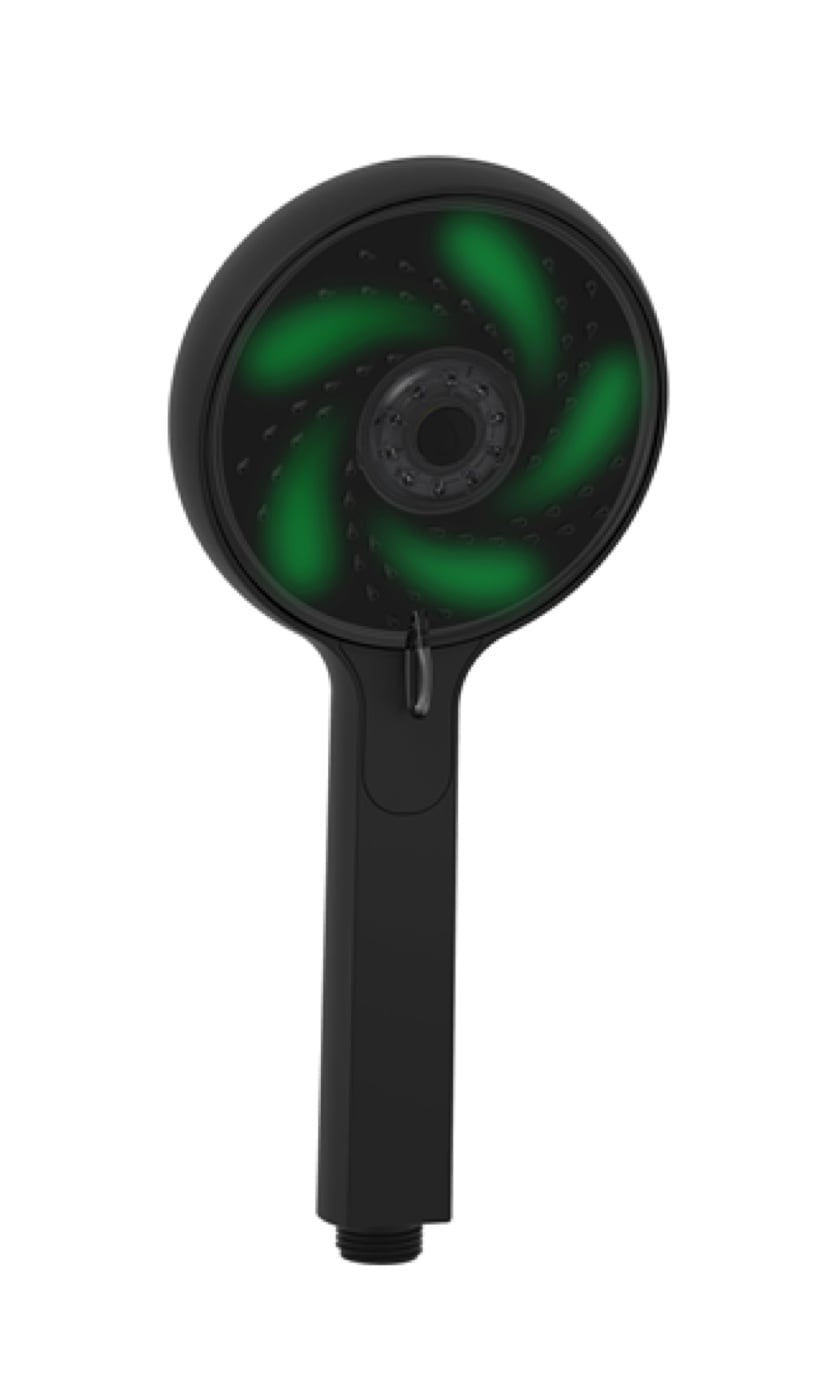 Pommeau de douche connecté HYDRAO Aloé, Noir mat
